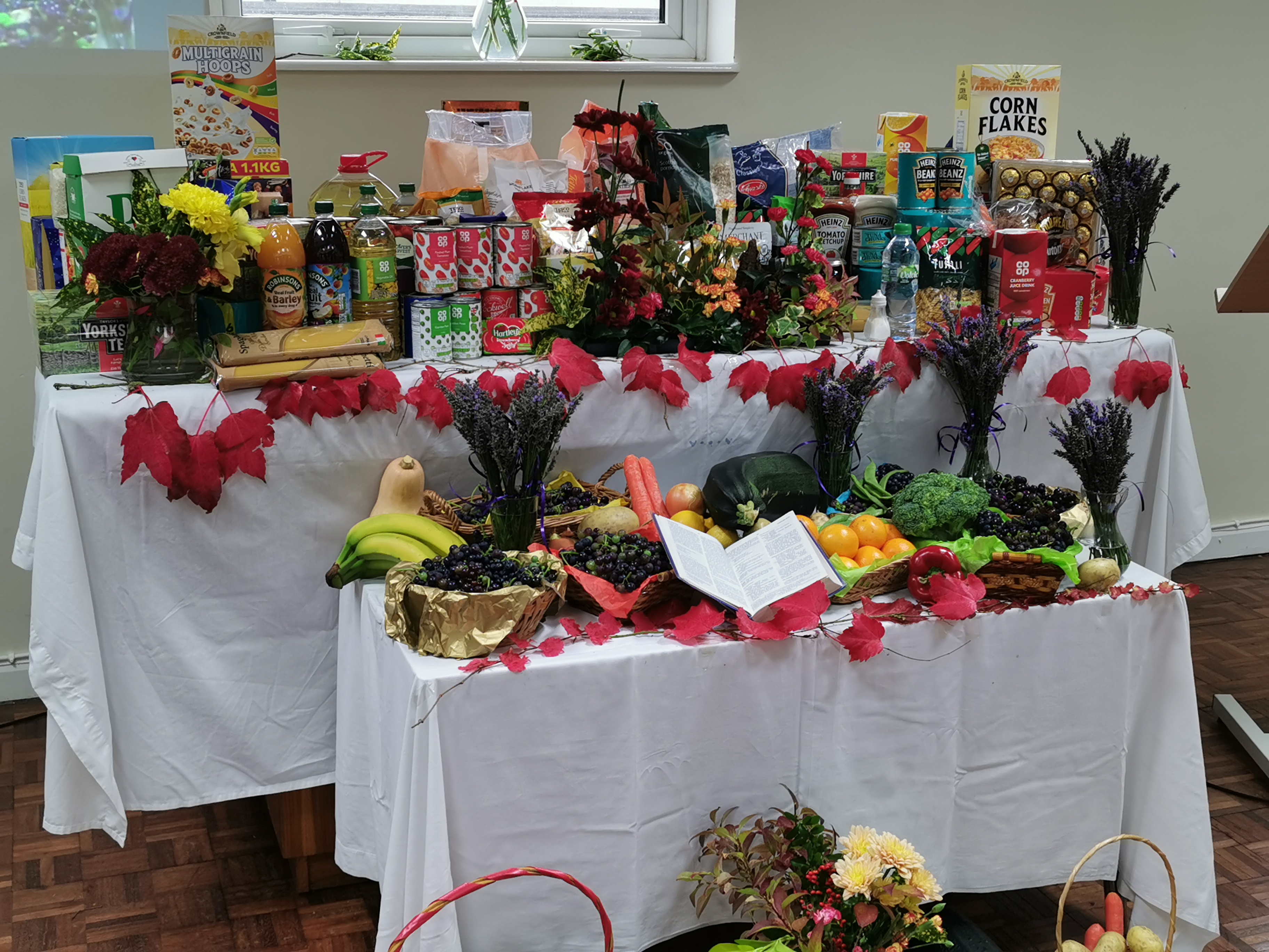 Oakwood Chapel's 2021 Harvest table